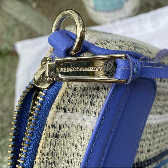 Rebecca Minkoff Blue & Grey Tweed Mini M.A.C. Crossbody Purse - Picture 11 of 14